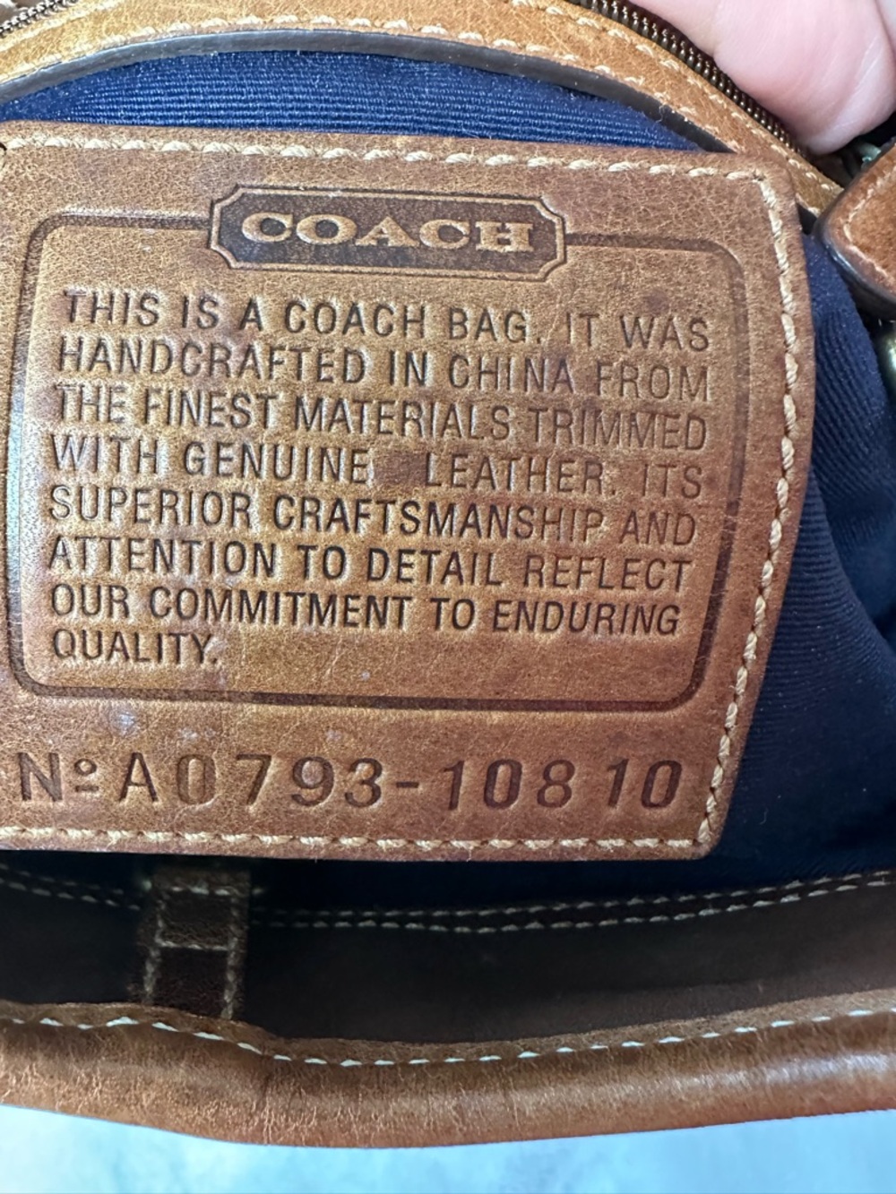 Vintage Coach Ergo Denim Patchwork Hobo Style Bag - Picture 9 of 11